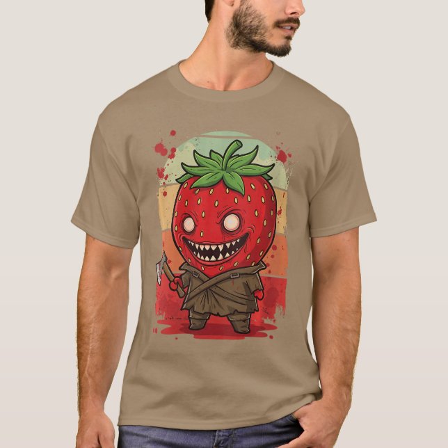 Camiseta Womens Chibi Killer Strawberry Horror Movie Charac (Anverso)