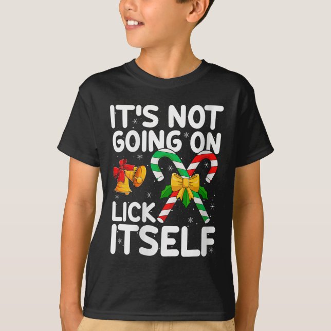 Camiseta Womens Christmas Candy Cane It's Not Going To Lick (Anverso)