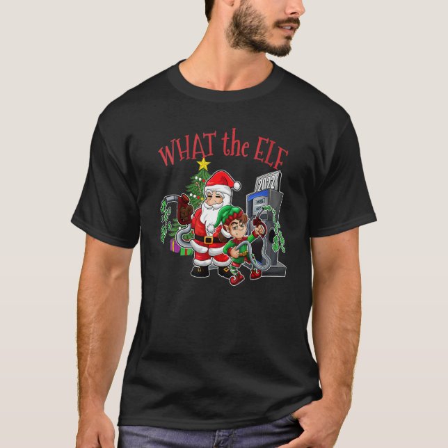 Camiseta Womens Christmas Expensive Gas  What The Elf Chris (Anverso)