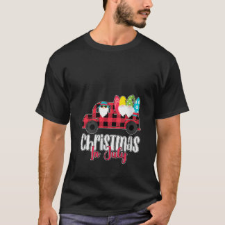 Camiseta Womens Christmas in July Funny Gnomes Christmas in