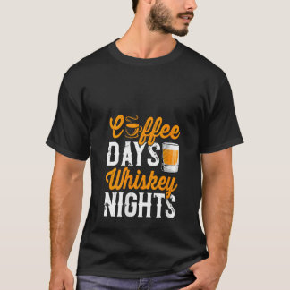Camiseta Womens Coffee Days Whiskey Funny Drinking Drinker 