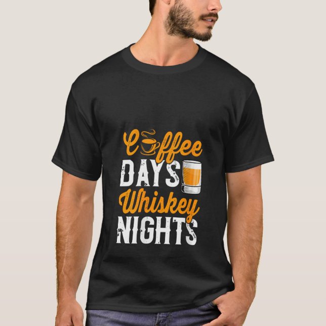 Camiseta Womens Coffee Days Whiskey Funny Drinking Drinker  (Anverso)