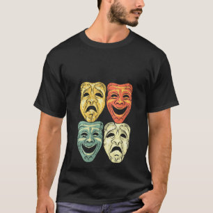 Camiseta Womens Cool Vintage Color Theatre Mask Funny Drama