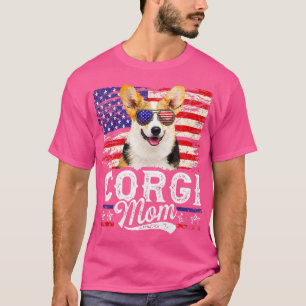 Camiseta Womens Corgi Mom Usa Flag Patriotic Mother's Day16