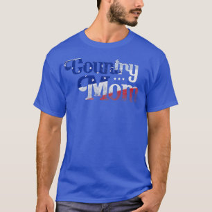 Camiseta Womens Country Music Mom Vintage American Flag 332
