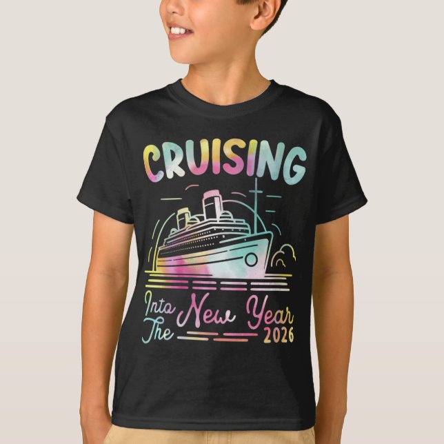 Camiseta Womens Cruising Into New Year 2026 Countdown Party (Anverso)