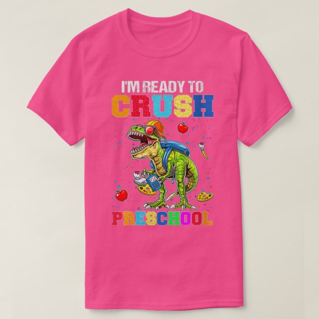Camiseta Womens Crush Preschool Dinosaur Monster Truck Back (Diseño del anverso)