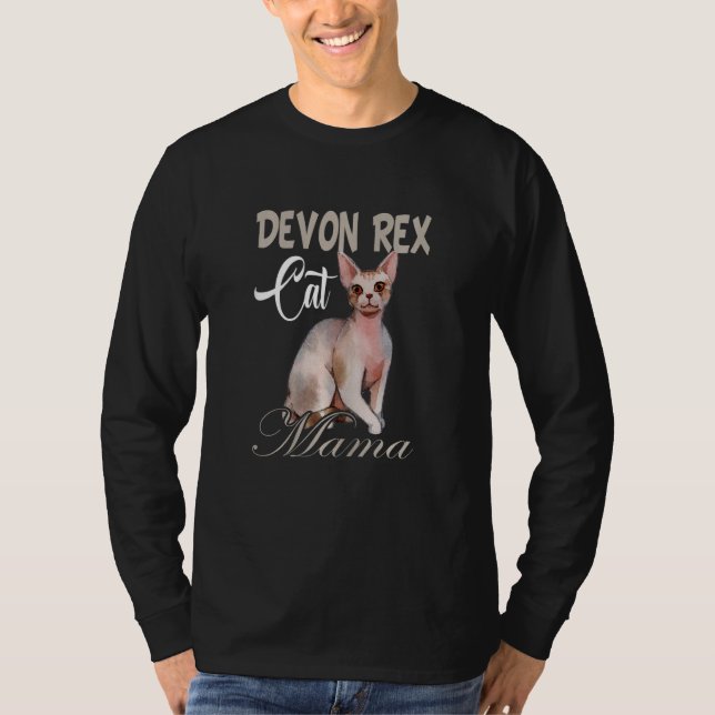 Camiseta Womens Cute Devon Rex Mama  Love Cats pets & All A (Anverso)