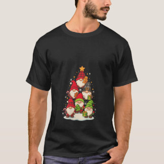 Camiseta Womens Cute Gnomes Christmas Tree Funny Gnome Xmas