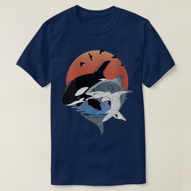 Camiseta Womens Cute Orca Whale and Shark Samoa Polynesia V (Diseño del anverso)