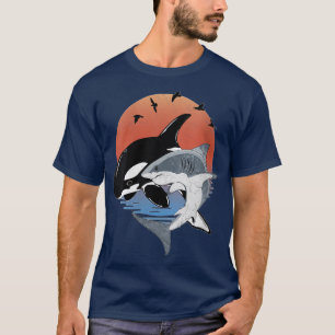 Camiseta Womens Cute Orca Whale and Shark Samoa Polynesia V