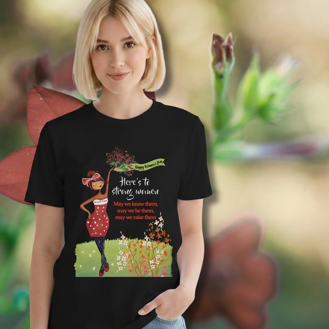 Camiseta Women's Day Red Polka Dot Strong Women T-Shirt (Women's Day Red Polka Dot Strong Women T-Shirt
)