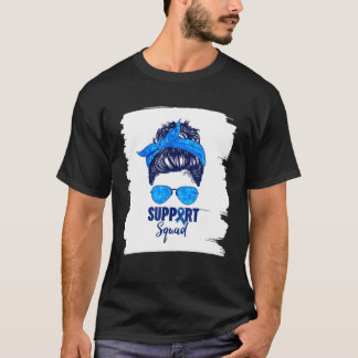 Camiseta Womens Diabetes Support Squad Messy Bun Diabetes A