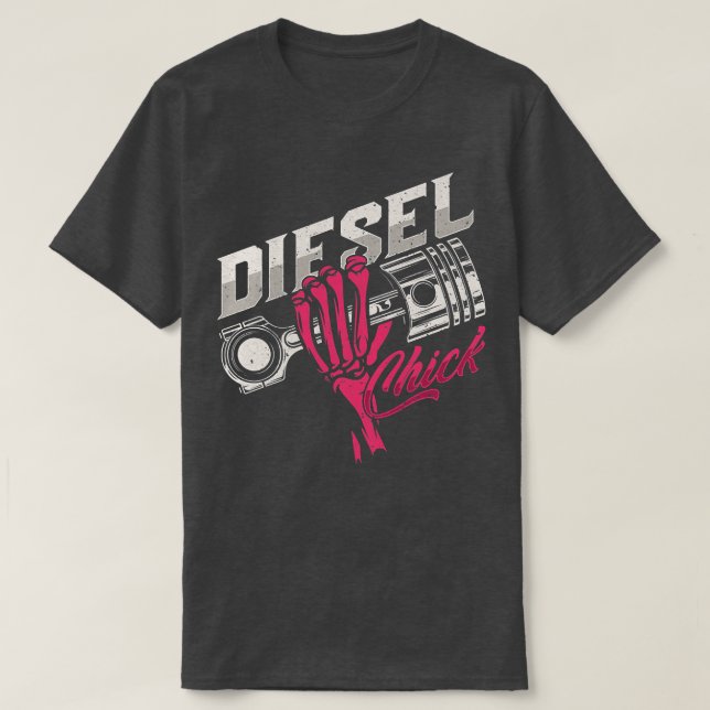 Camiseta Womens Diesel Chick Trucker Highway Truck Driver A (Diseño del anverso)