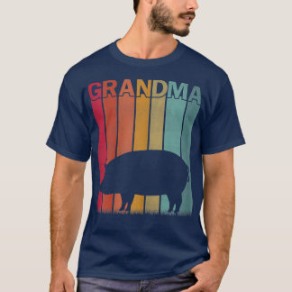 Camiseta Womens Distressed Pig Graphic Retro Mother's Day G