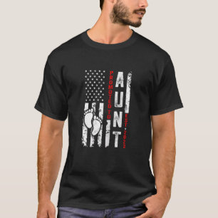Camiseta Womens Distressed Usa Flag Promoted To Aunt Est 20