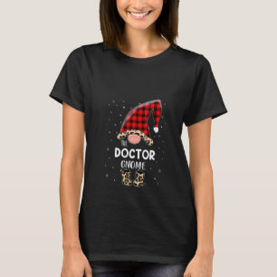 Camiseta Womens Doctor Gnome Buffalo Plaid Matching Family 