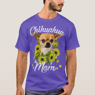 Camiseta Womens Dog Mom Mothers Day Gifts Sunflower Chihuah