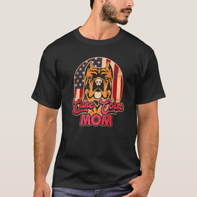Camiseta Womens Dog  USA Flag Cane Corso Mom (Anverso)