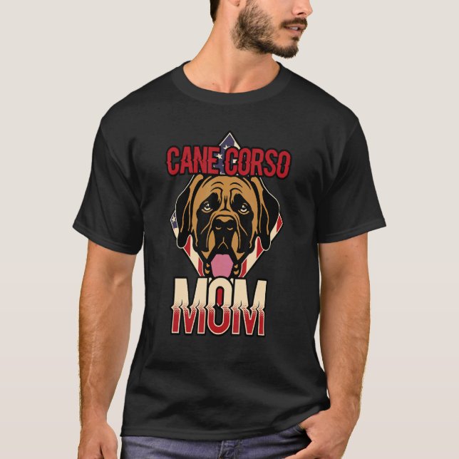 Camiseta Womens Dog   USA Flag Cane Corso Mom (Anverso)