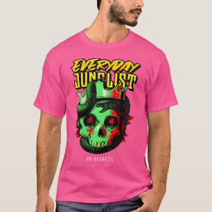 Camiseta Womens Drum N Bass Music Liquill Skull Jungle Edm