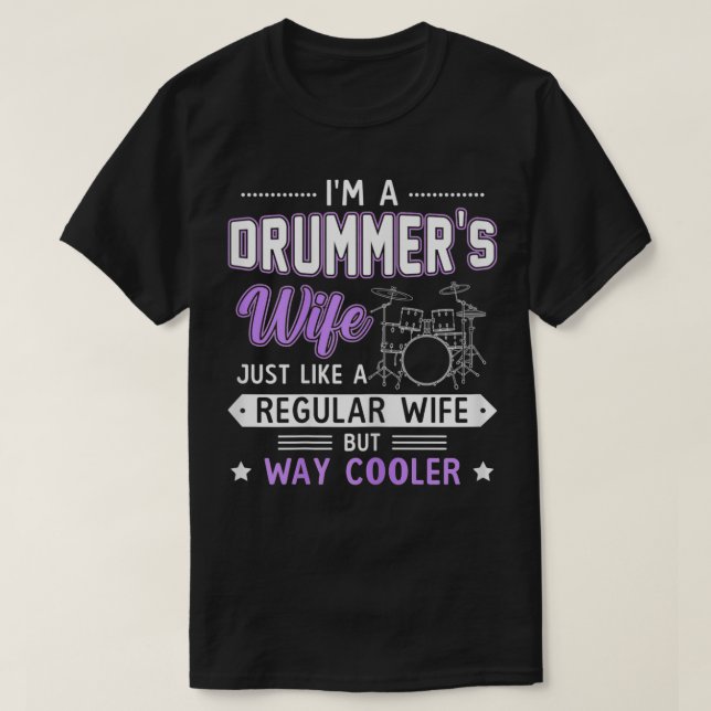 Camiseta Womens Drum Soy la esposa de un tambor regalo para (Diseño del anverso)