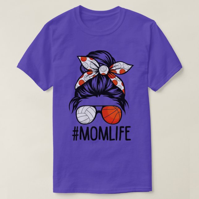 Camiseta Womens Dy Mom Life Volleyball Basketball Mothers D (Diseño del anverso)