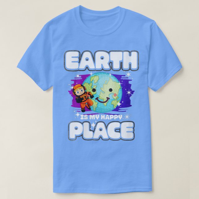 Camiseta Womens Earth is my Happy Place VNeck (Diseño del anverso)