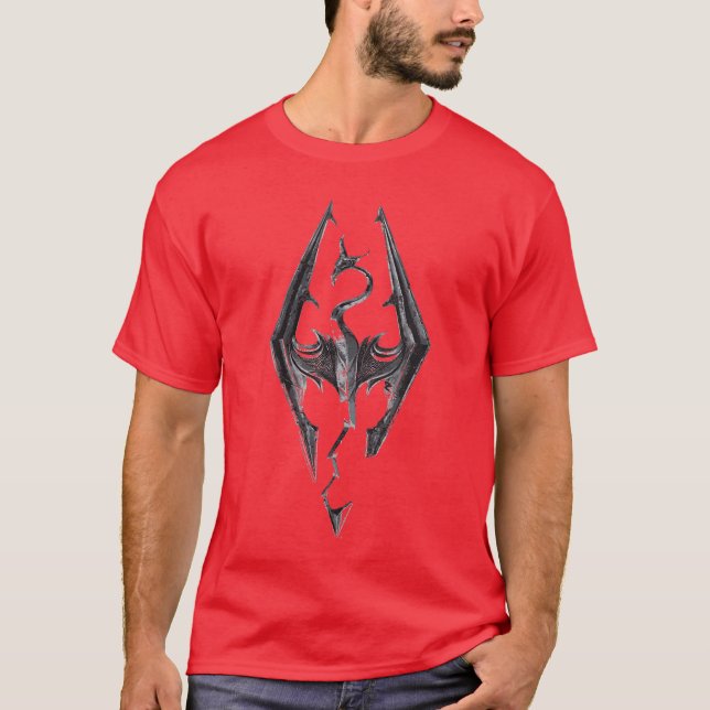 Camiseta Womens Elder Scrolls Skyrim Dragon Emblem Video Ga (Anverso)
