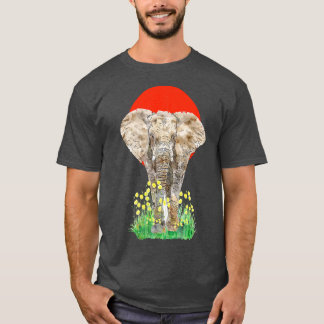Camiseta Womens Elephant Wild Animal Aesthetic Watercolor G
