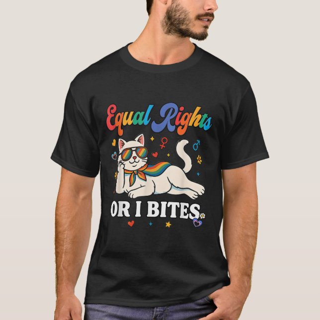 Camiseta Womens Equal Rights Or I Bites Pride Month Ally Ca (Anverso)