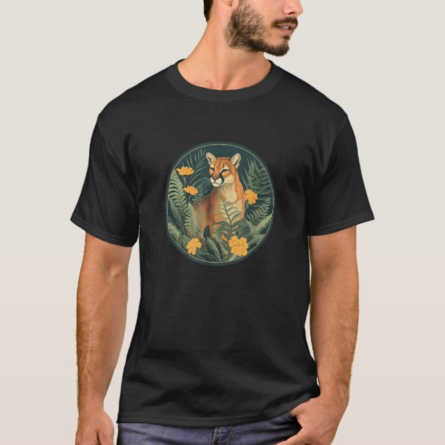 Camiseta Womens Exotic Nature Cougar Mountain Lion Wildlife (Anverso)