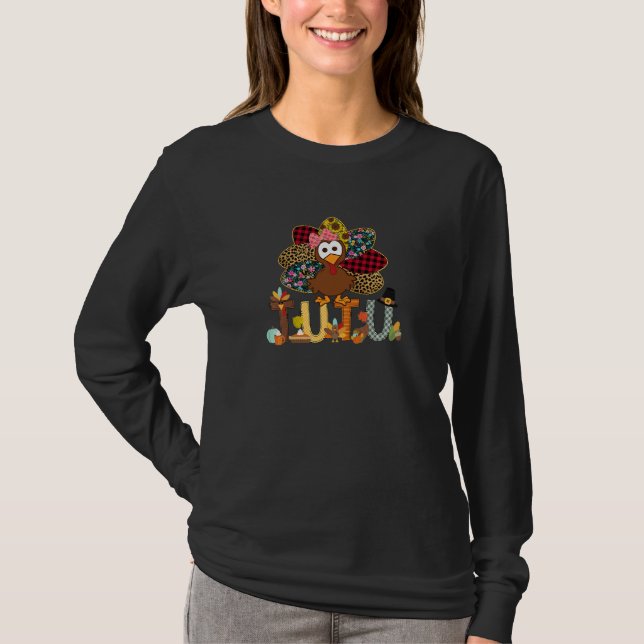 Camiseta Womens Fall Turkey Tutu  Thanksgiving Doodle Grand (Anverso)