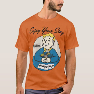 Camiseta Womens Fallout Video Game Vault Boy Poker Enjoy Yo