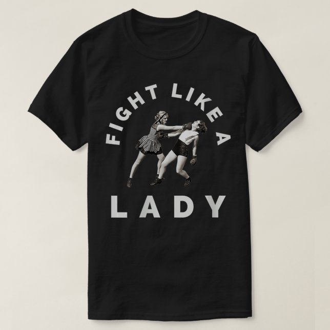 Camiseta Womens Fight Like A Lady Funny Women's Boing, Mart (Diseño del anverso)