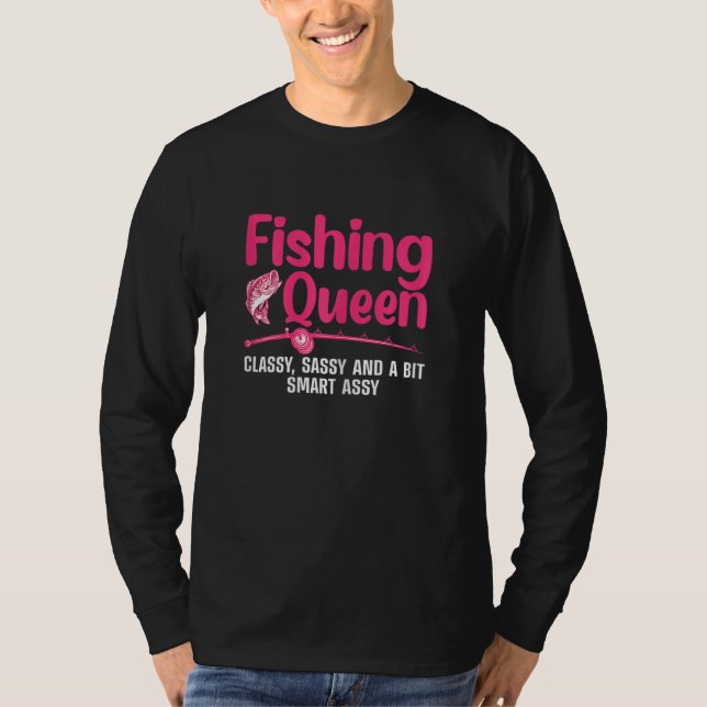 Camiseta Womens Fishing Queen For Women Ladies Fishing (Anverso)