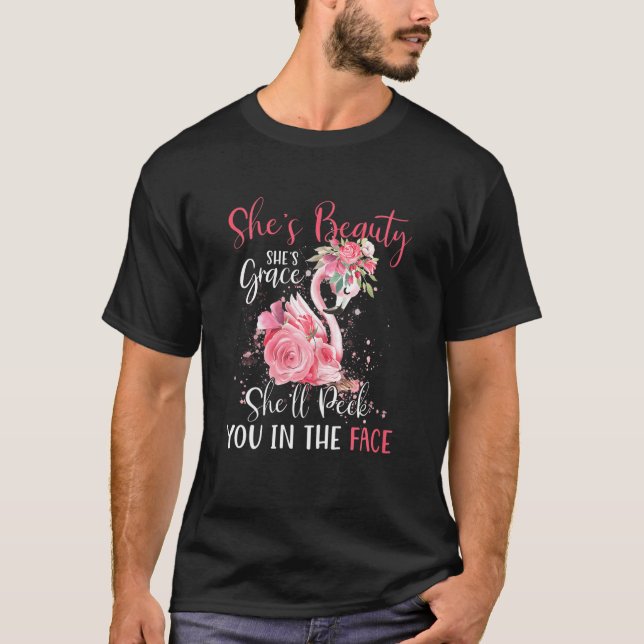 Camiseta Womens Flamingo Shes Beauty Shes Grace Shell Punch (Anverso)