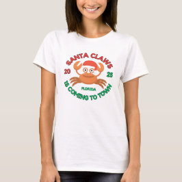 Camiseta Women's Florida Christmas Santa Claws T-Shirt