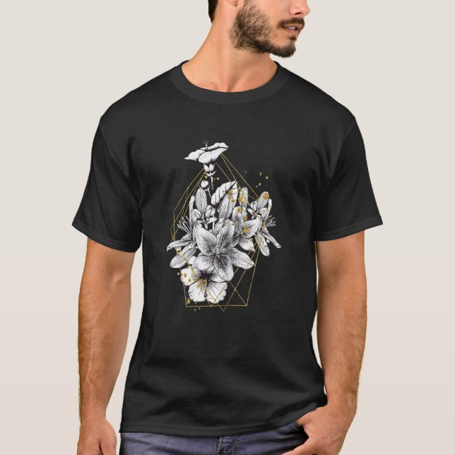 Camiseta Womens Flower of Life Mandala with Yoga Tattoo Hen (Anverso)