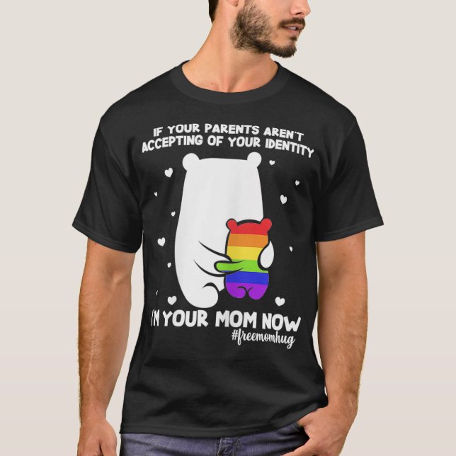 Camiseta Womens Free Mom Hugs Mama Bear Im Your Mom Now LGB (Anverso)