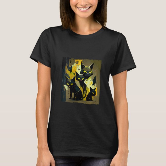 Camiseta Womens Funny Black Cat Attack Squad for Kids, Wome (Anverso)