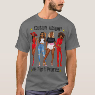 Camiseta Womens Funny Black Girls Trip Progress Summer Spri
