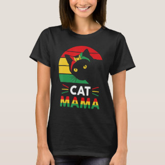 Camiseta Womens Funny Cat Mama Black History Month Women Mo