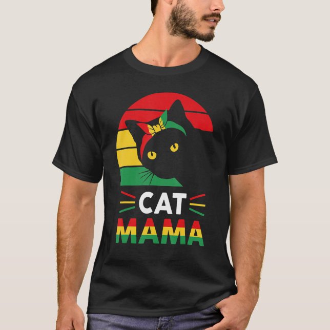 Camiseta Womens Funny Cat Mama Black History Month Women Mo (Anverso)