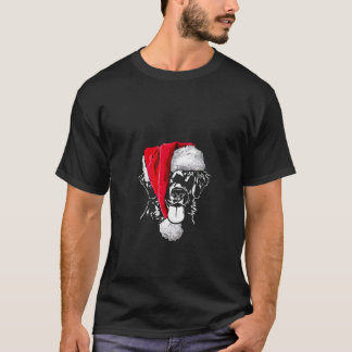 Camiseta Womens Funny Flat Coated Retriever Santa Christmas