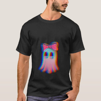 Camiseta Womens Funny Ghost Trippy Vaporwave Halloween Tech