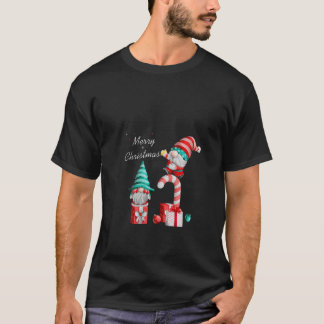 Camiseta Womens Funny Gnome Christmas V Neck
