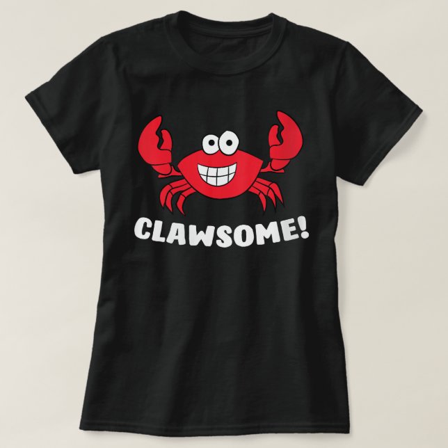 Camiseta Womens Funny Lobster Clawsome Sea Crab Cartoon Lob (Diseño del anverso)