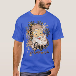 Camiseta Womens Funny Santa Gaga Claus Snowflake Leopard Ch