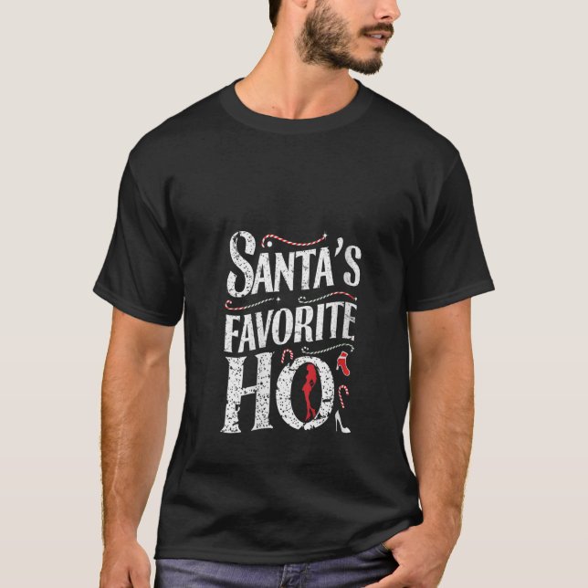 Camiseta Womens Funny Santas Favorite Ho Inappropriate Chri (Anverso)